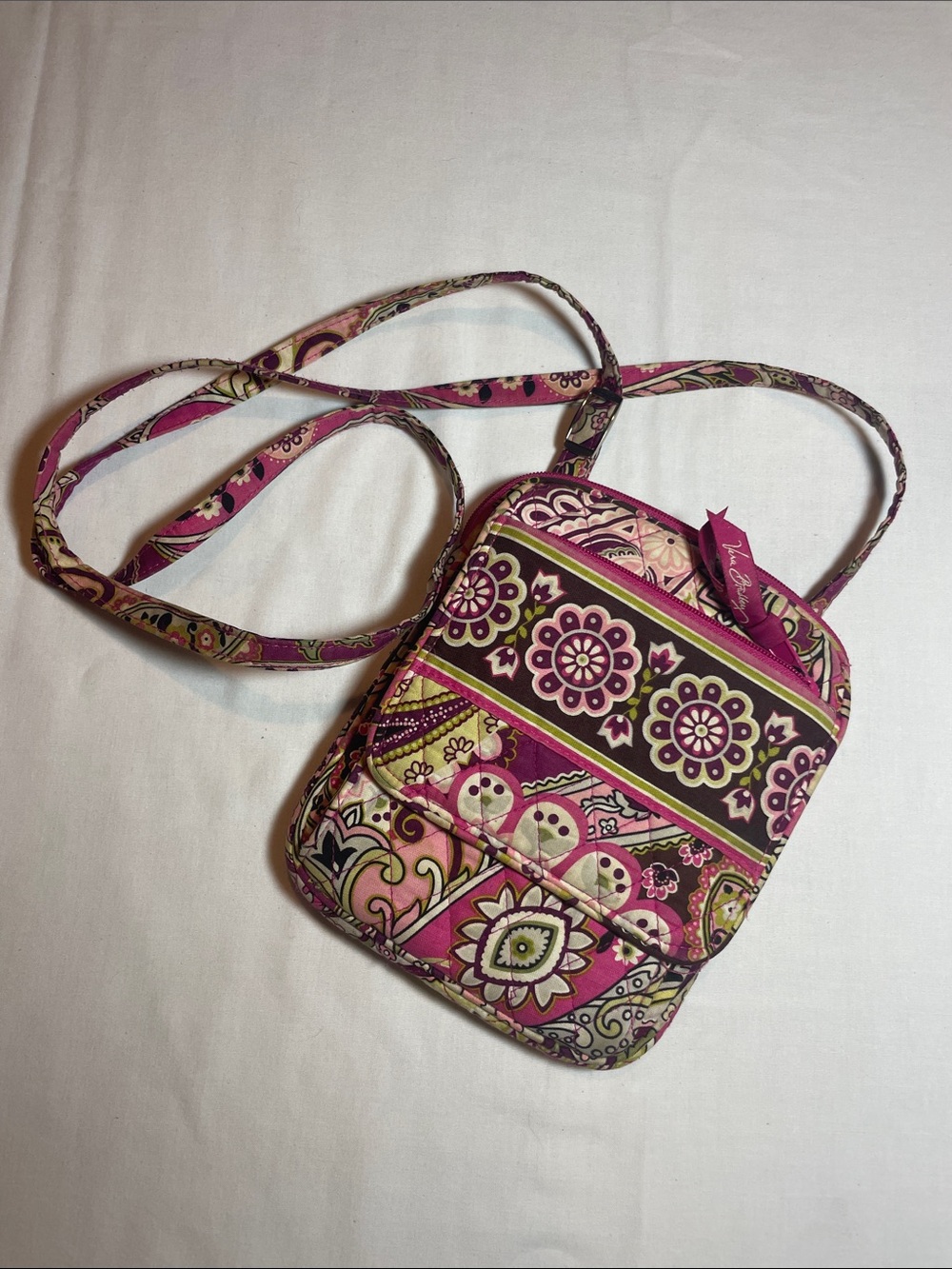 Vera Bradley Pink Paisley Patterned Crossbody